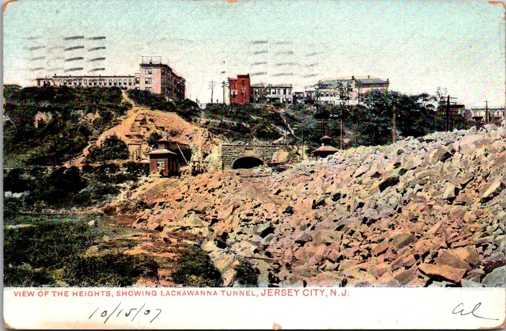 View of the Heights, Lackawanna Tunnel Jersey City NJ c1907 UDB Postcard B95