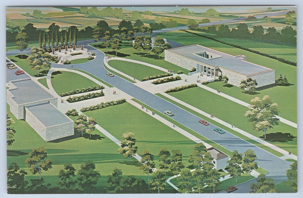 Kansas Abilene Eisenhower Center Aerial View Postcard