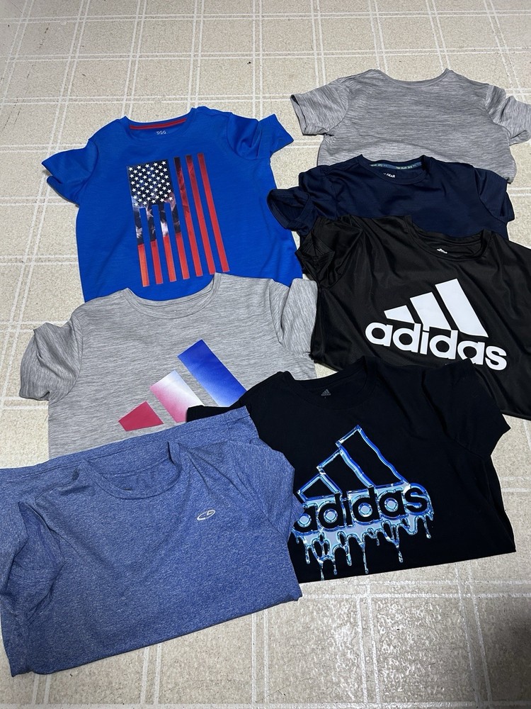 (7) Lot of Youth Boys Spring Summer Athletic Tops Size L Nice ! Excellent!