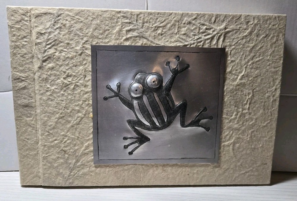 Handmade Mulberry Paper Journal with Etched Frog Plate Cover TB64