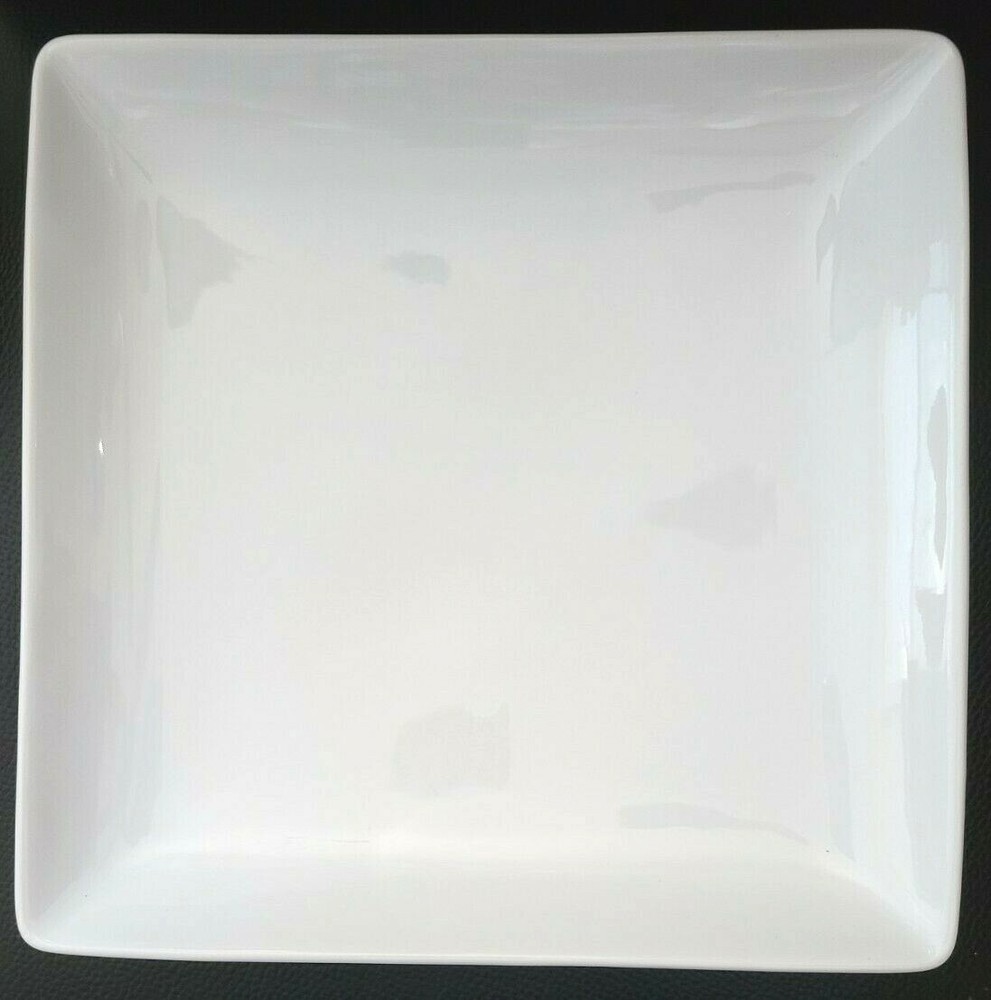 Set Of 2 Target Home White Square Dinner Plates Porcelain 10 3/8