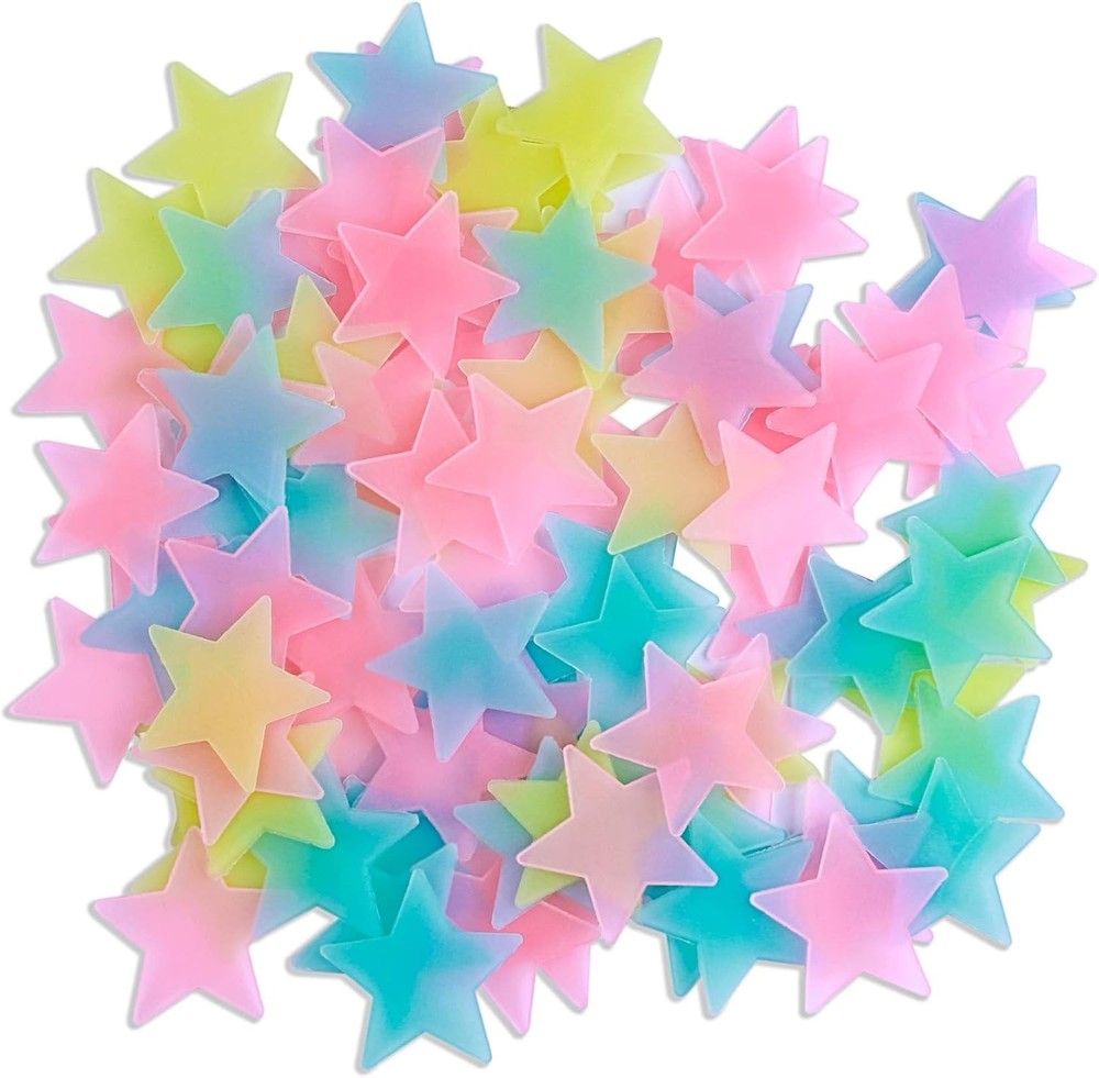 100Pcs Glow in the Dark Star Stickers for Ceiling & Wall Decor