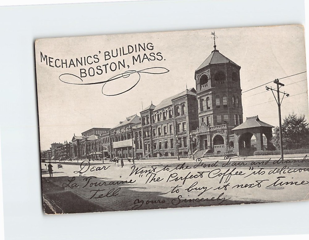 Postcard Mechanics' Building Boston Massachusetts USA North America