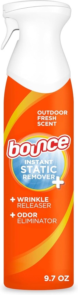 Bounce Anti Static Spray 3-in-1 Formula for Instant Static Control Wrinkle Release and Clothes Freshening in a Quick Easy Application