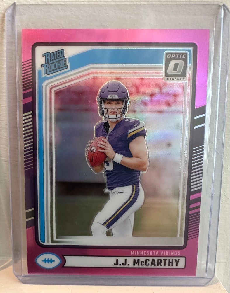 2024 Panini Donruss - Rated Rookie J.J. McCarthy #303 Optic Preview Pink...
