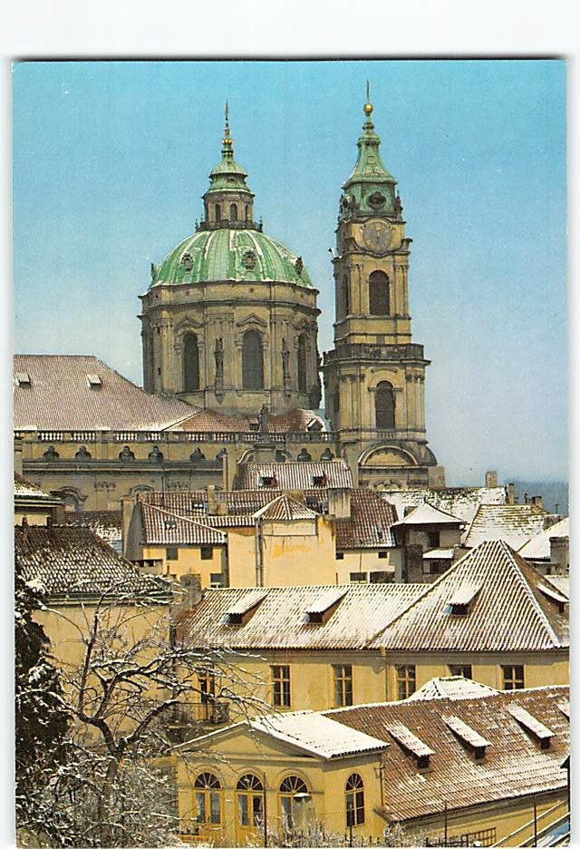 Postcard St. Nicholas Church Prague Czech Republic