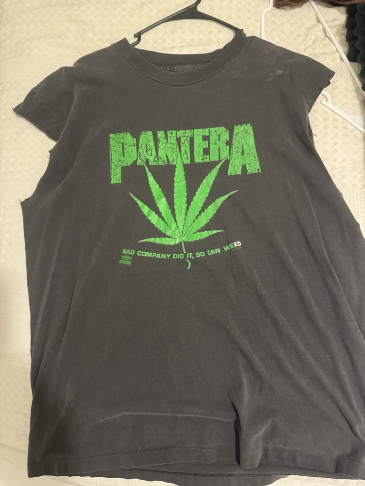 Vintage 1990 Pantera Fly’ Across America Smoke  Tour Cut Off Sleeves XL