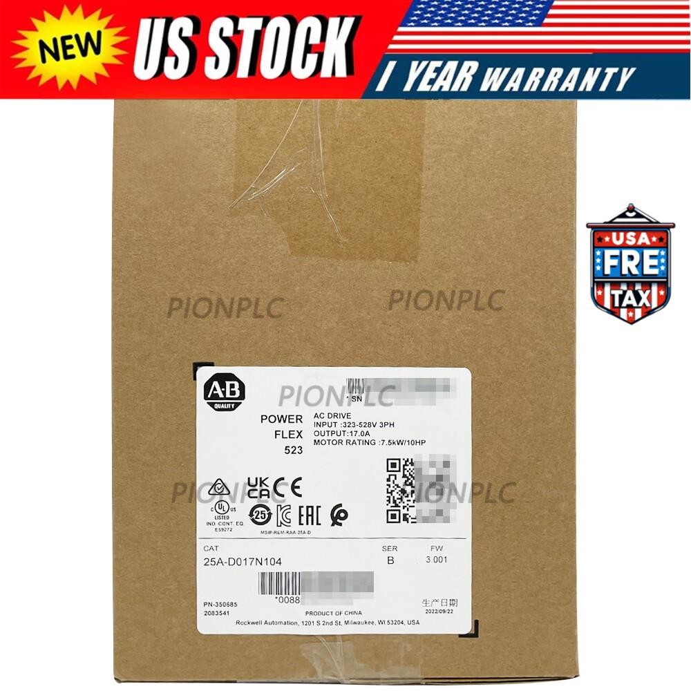 Sealed AB 25A-D017N104 /B PowerFlex 523 480V 17A 10HP HT US Free Tax