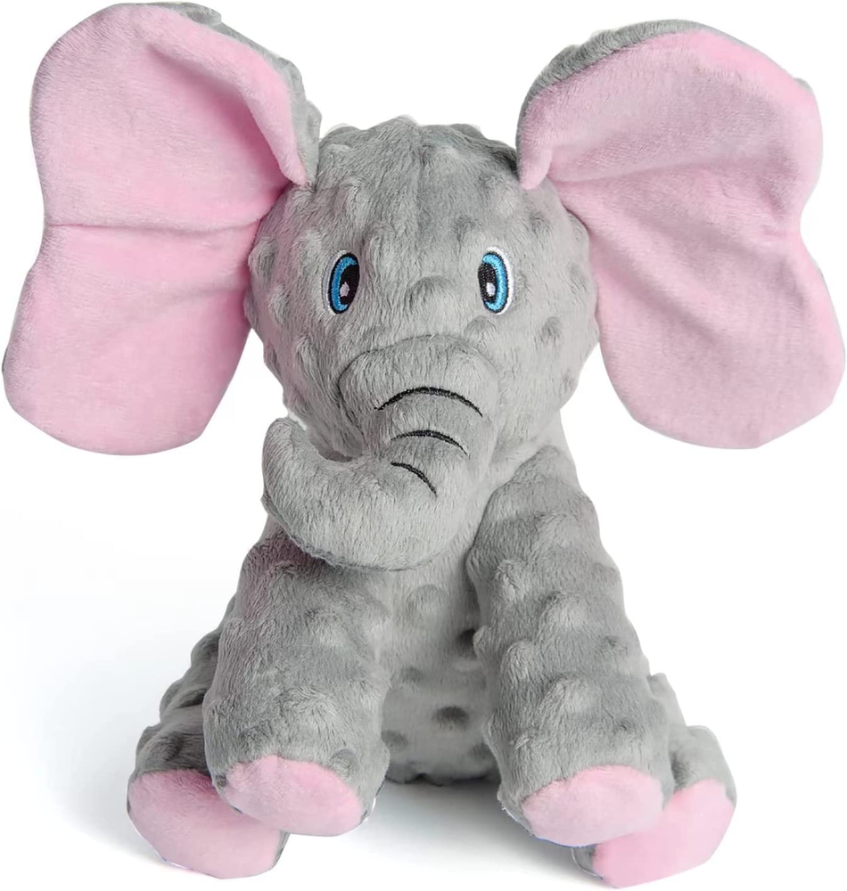 Dog Toys Puppy Toys Cute Squeaky Elephant Dog Toy with Crinkle Paper Stuffed Plu