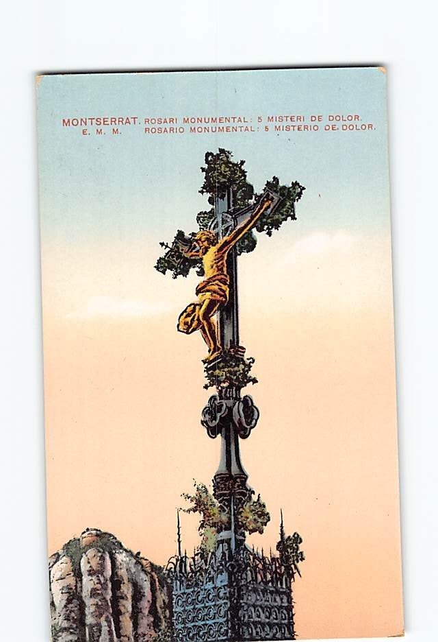 Postcard Rosario Monumental 5 Misterio De Dolor Montserrat Spain