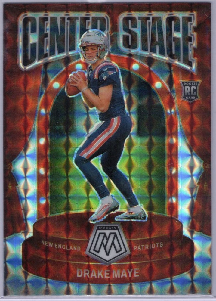 2024 Panini Mosaic - Center Stage Drake Maye #11 Silver Prizm (RC)