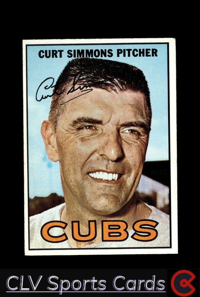 Vintage Topps Curt Simmons Chicago Cubs Baseball Card in Very Good Condition