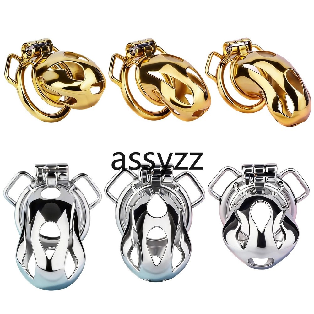 stainless steel Male Chastity Cage device Lock Ring Abstinence Restrain belt