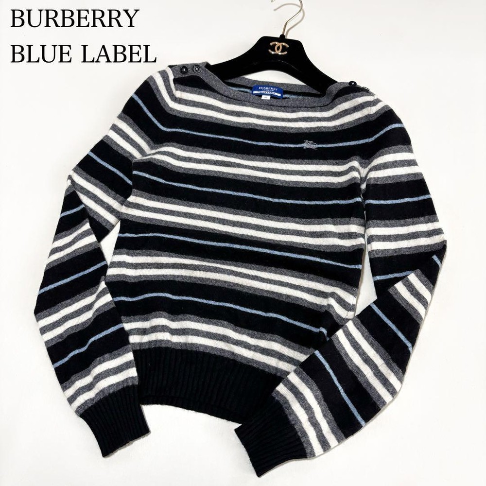 Burberry Blue Label Black Cashmere Angora Knit Sweater Size M - Used