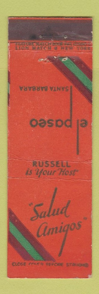 Matchbook Cover - El Paseo Santa Barbara CA feature