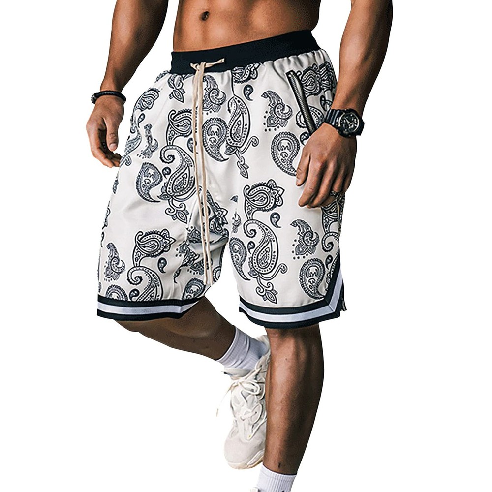 Men's Paisley Shorts Athletic Workout Basketball Shorts Casual Print Running ...