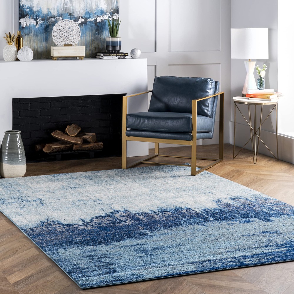 nuLOOM Alayna 5x7 Blue Abstract Waterfall Area Rug