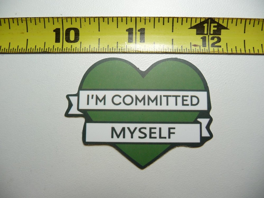 Committed to Myself Heart Motivational Decal Sticker for Positive Attitude