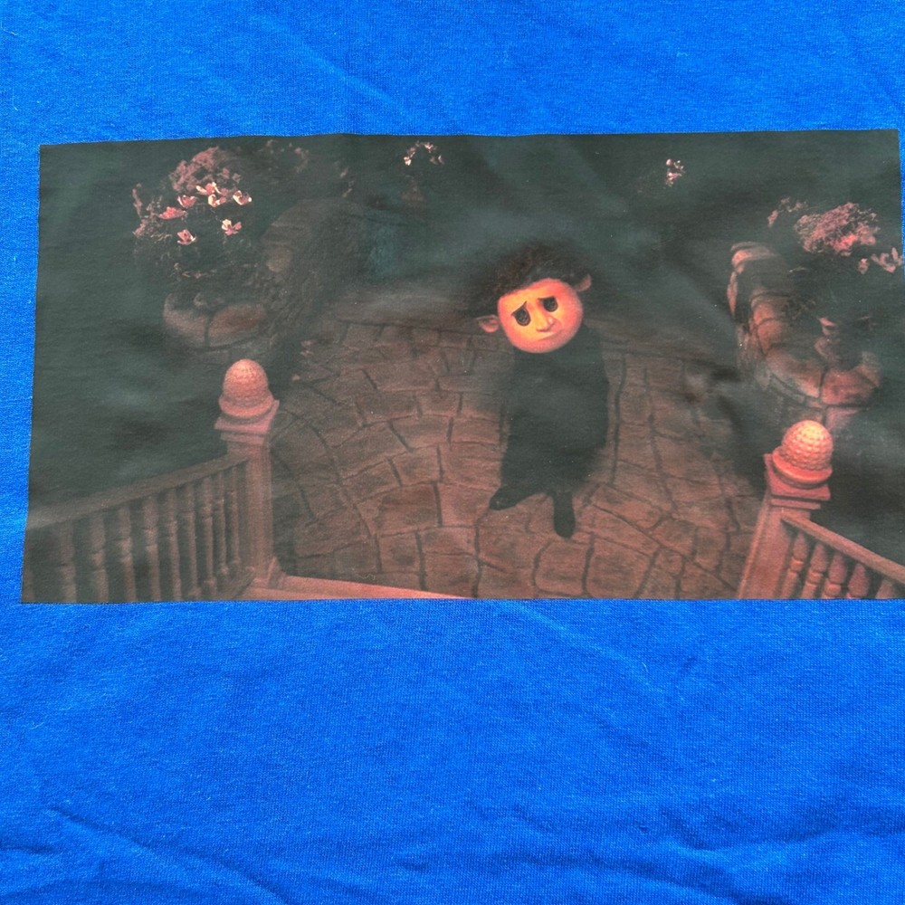 Coraline Wybie Lovat Graphic T-Shirt Blue Mens XL Short Sleeve Movie Tee