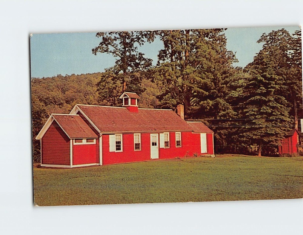 Postcard Little Red Schoolhouse Connecticut USA