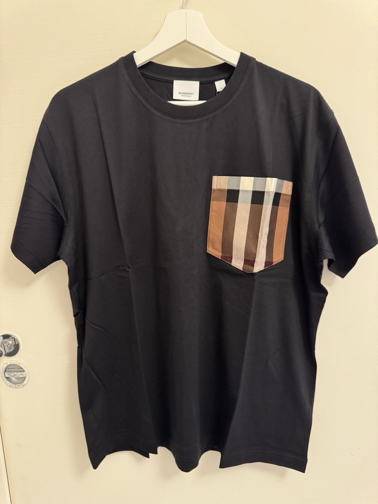 BURBERRY Carrick 8044961 Cotton T-Shirt Size M Navy Blue