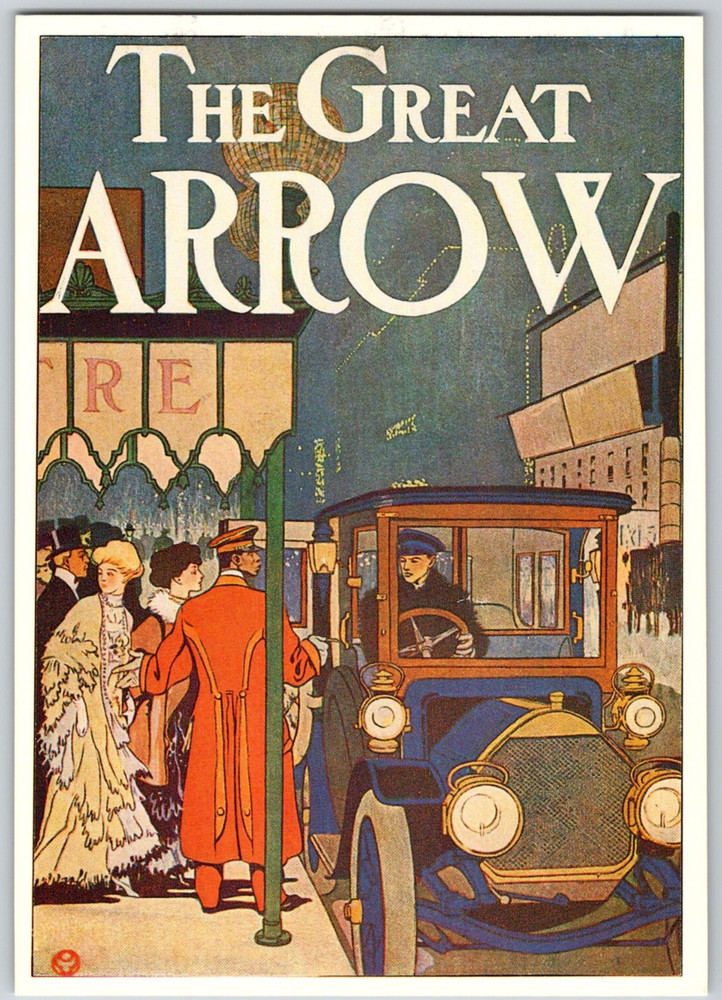 The Great Arrow Pierce-Arrow Auto Car Ad Edward Penfield Unposted 1987 Postcard