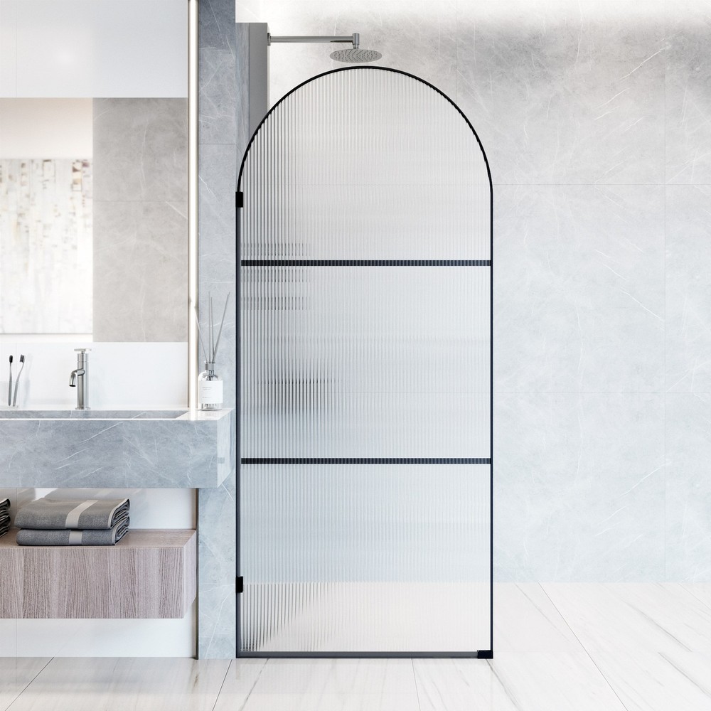 Vigo Arden 78x34 Inch Black Framed Hinged Shower Door