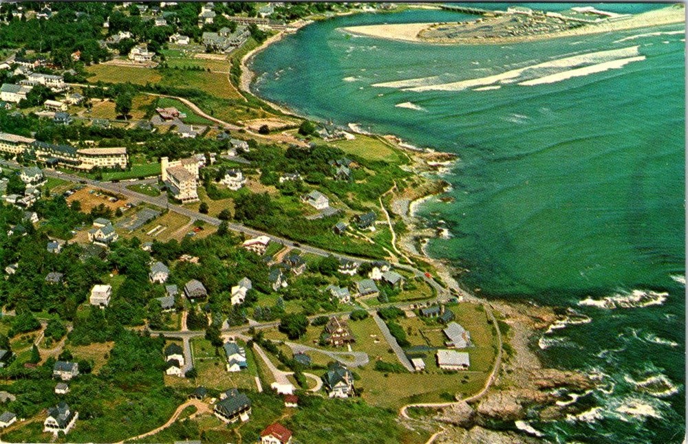 1966, Aerial View, Israel's Head, OGUNQUIT, Maine Postcard