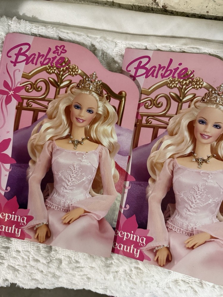 Lot of 2 Barbie Sleeping Beauty Shaped Coloring Books 2006 Uncolored