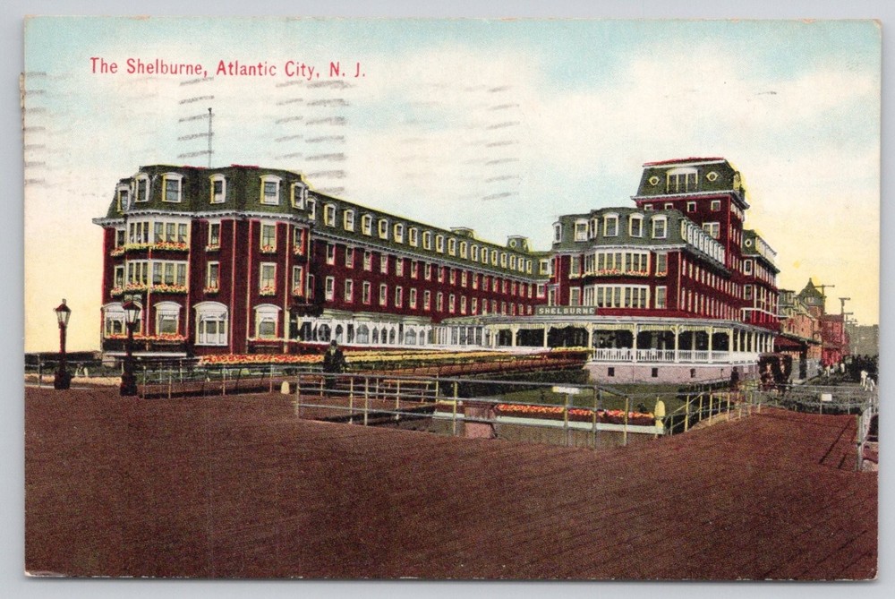 1910 The Shelburne Atlantic City NJ Hotel Boardwalk Vintage Postcard