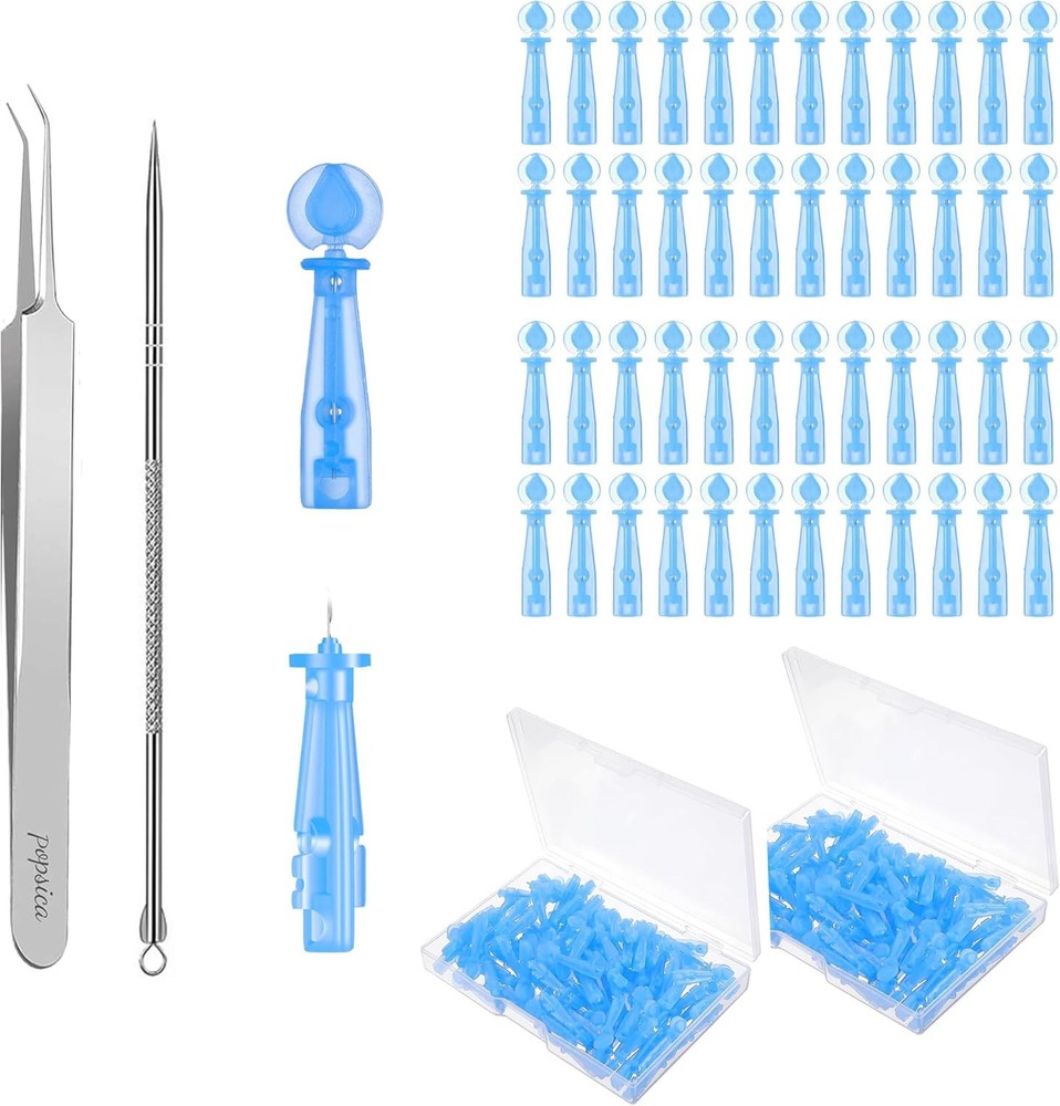 Sterile Needles for Pimples, 100PCS Disposable Acne Pimple Pink and Blue
