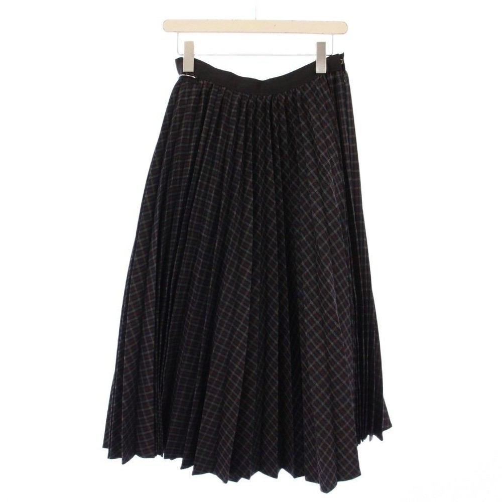 Sacai Long Pleated Skirt Multi-Color Wool Blend Size 3 A Condition