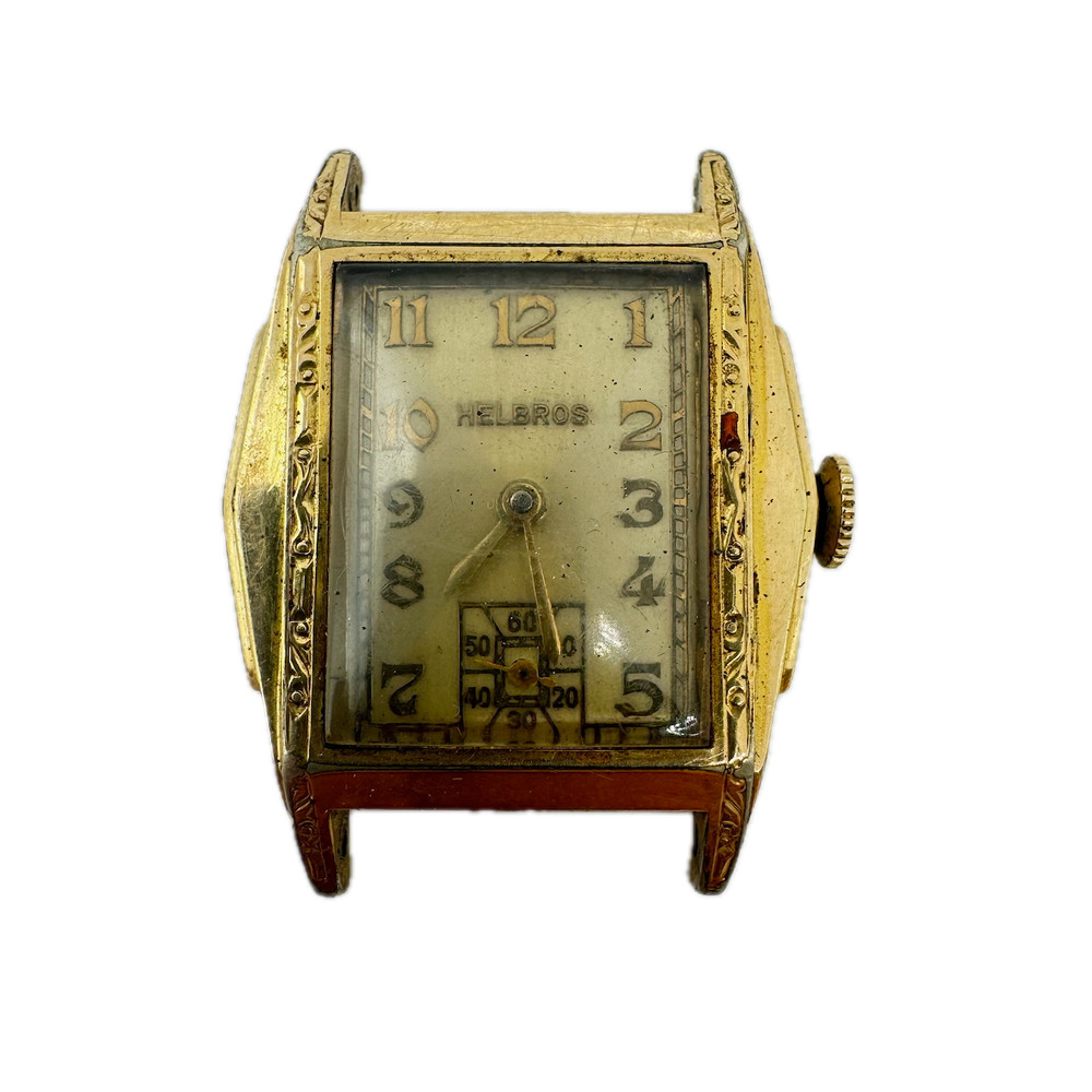 Vintage Helbros Art Deco 17 Jewel Men's Mechanical Wristwatch Swiss 10k RGP