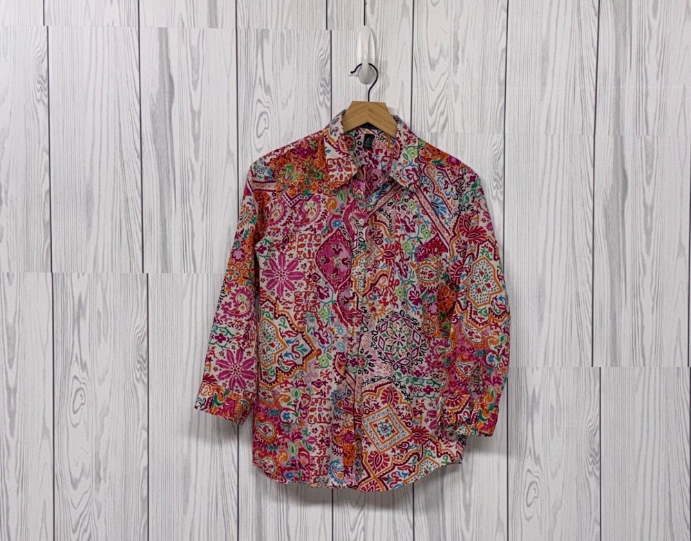 Lauren Ralph Lauren shirt womens size large button up long sleeve floral
