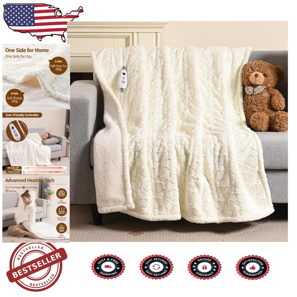 Tiro térmico ultra suave con caja de regalo - 6 niveles de calor y diseño floral 50