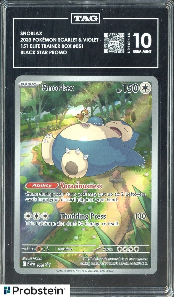 2023 Pokemon SV 151 Elite Trainer Box #051 Snorlax Black Star Promo TAG 10PROBSTEIN is actively accepting consignments !!
