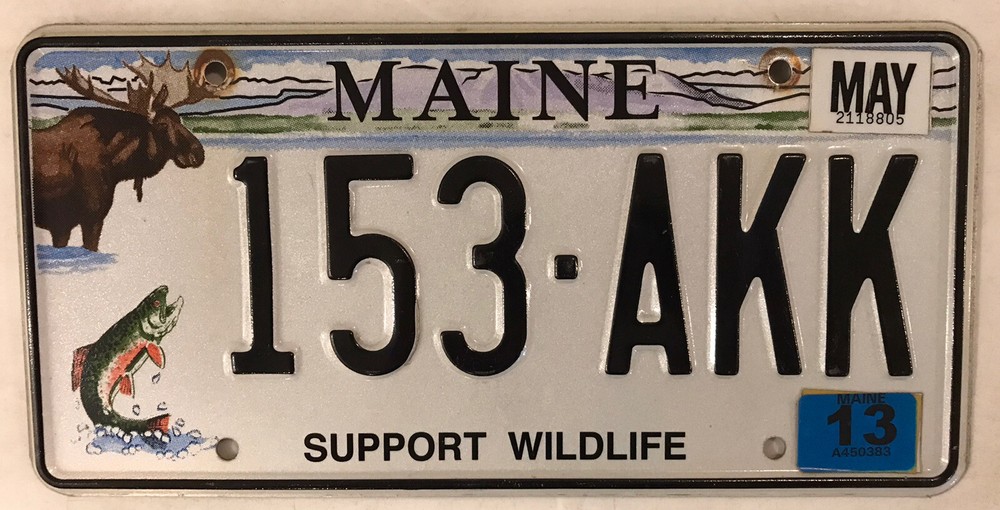 ACADIA NATIONAL PARK WILDLIFE license plate 153 AKK Cadillac Mountain Bar Harbor-image