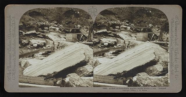 Photo:Ireland Connemara Marble Slab 1904 Quarry Stereoview