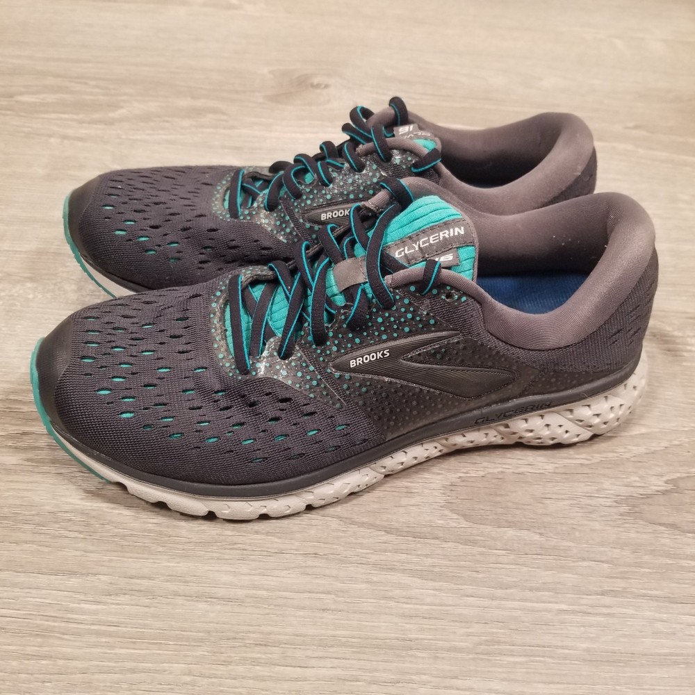 Brooks Glycerin 16 Womens Size 9.5B Athletic Running Walking Shoes Gray Teal