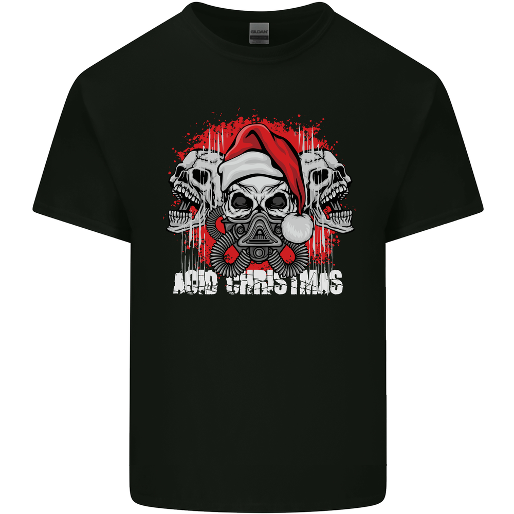 Acid Christmas Skulls Mens Light Cotton T-Shirt-image