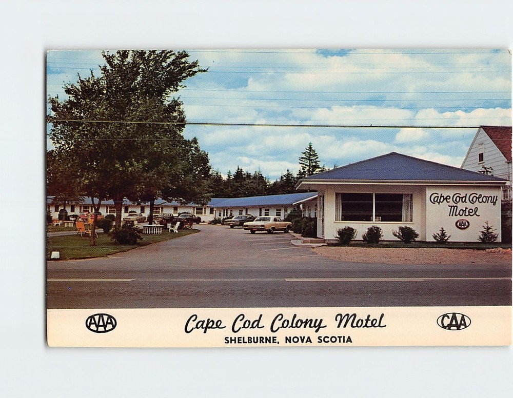 Postcard Cape Cod Colony Motel Shelburne Nova Scotia Canada