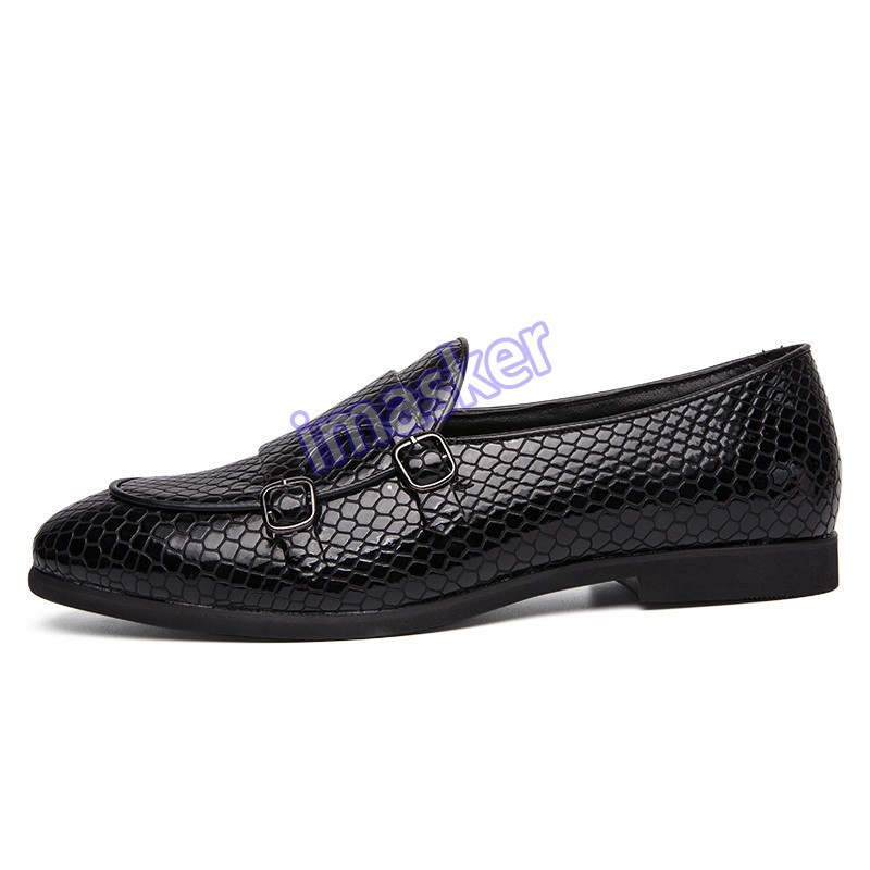 Formal Men's Round Toe British Loafers Shoe Dress Business Slip on Buckle Oxford
