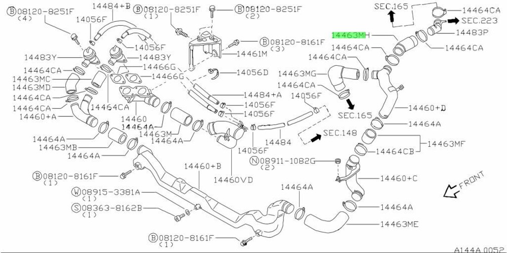 Hose Air Inlet For: Nissan Skyline R33 GTR BCNR33 95-98