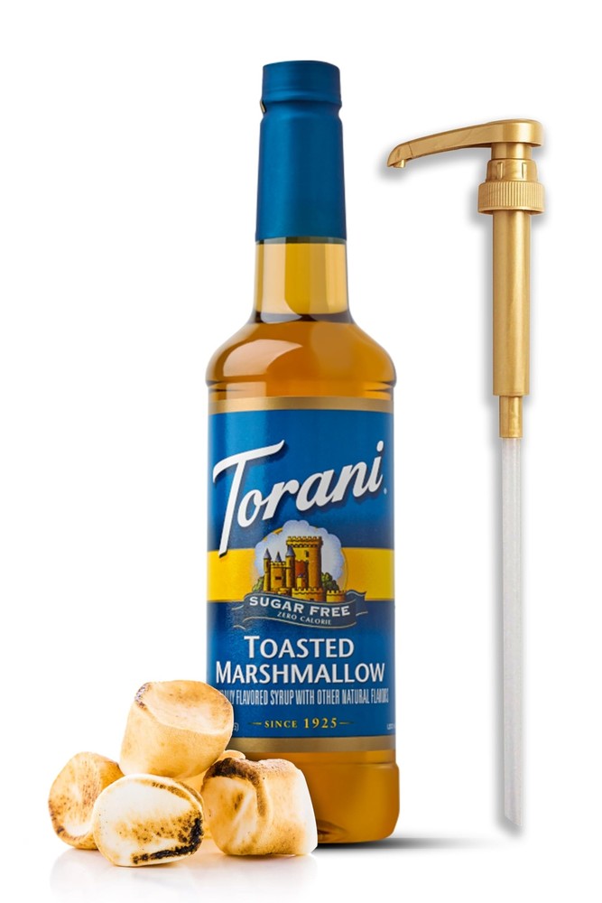 Sugar Free Toasted Marshmallow Coffee Syrup 25.4 Ounces with Fresh Finest Cof...