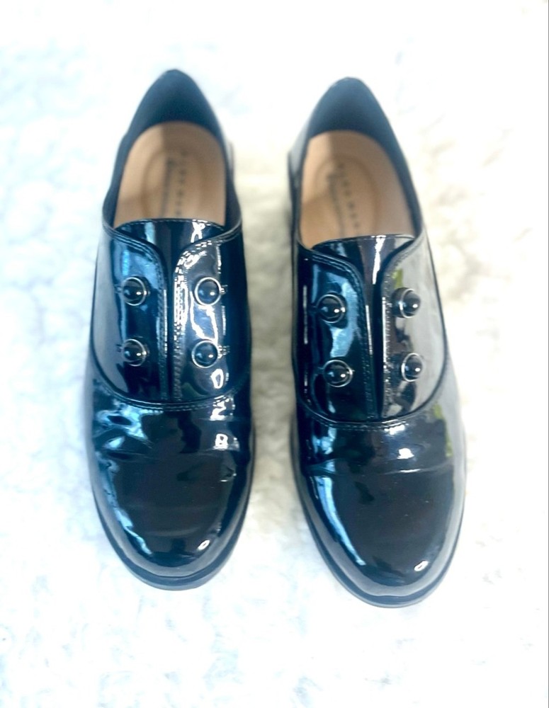 Alex Marie 4 Feature Technology Patent Leather Slip-on Oxford Shoes Size 9M