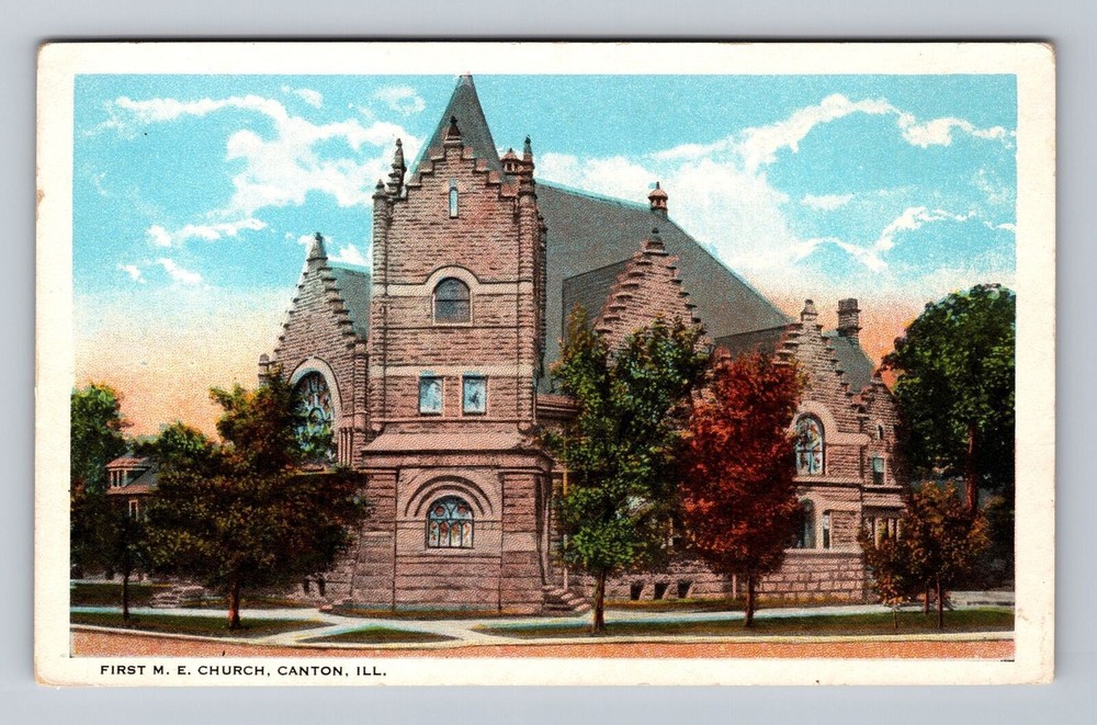 Canton IL-Illinois First M.E Church Vintage Postcard
