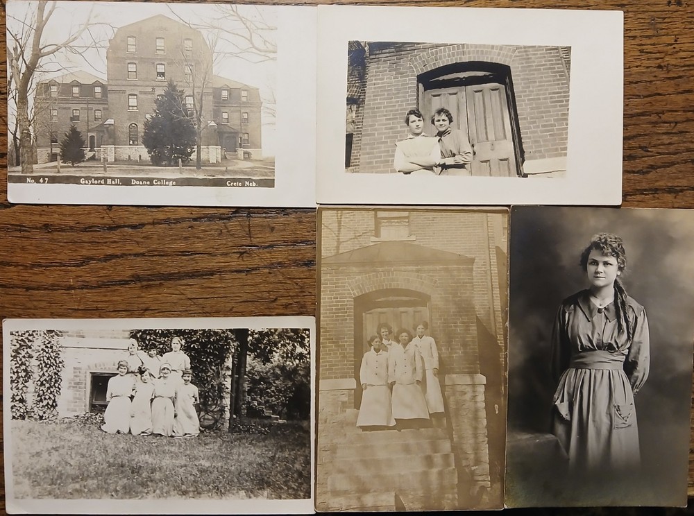 RPPC Postcard Doane College Crete NE Gaylord Hall Alice Barta