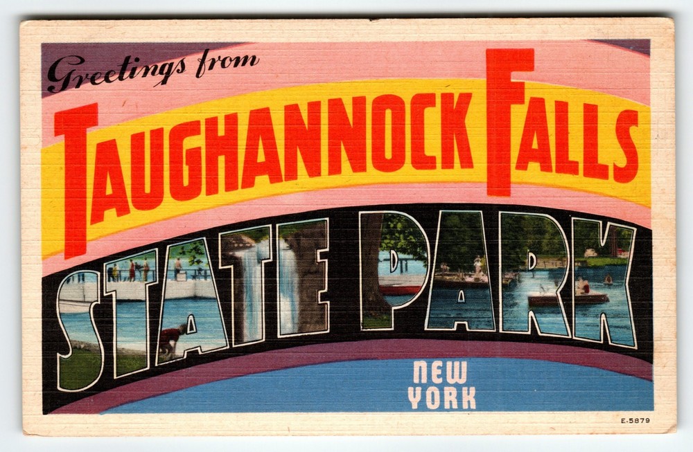 Vintage Taughannock Falls State Park New York Linen Postcard E-5879