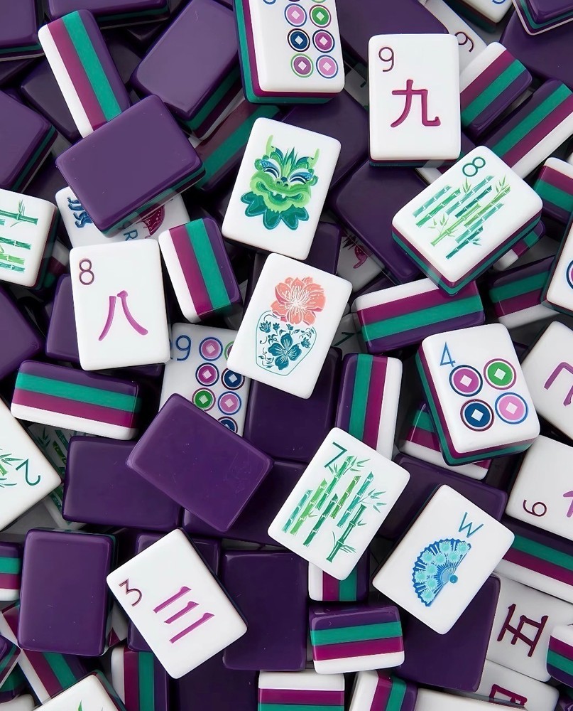NEW! Beautiful Layered Mahjong Tiles – American Set 160 Tiles - Dark Purple