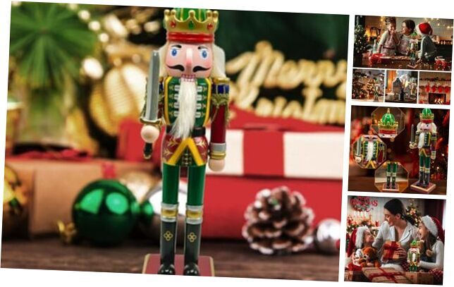 Christmas Nutcracker Décor Figures, 12 inches Soldier Wooden Nutcracker